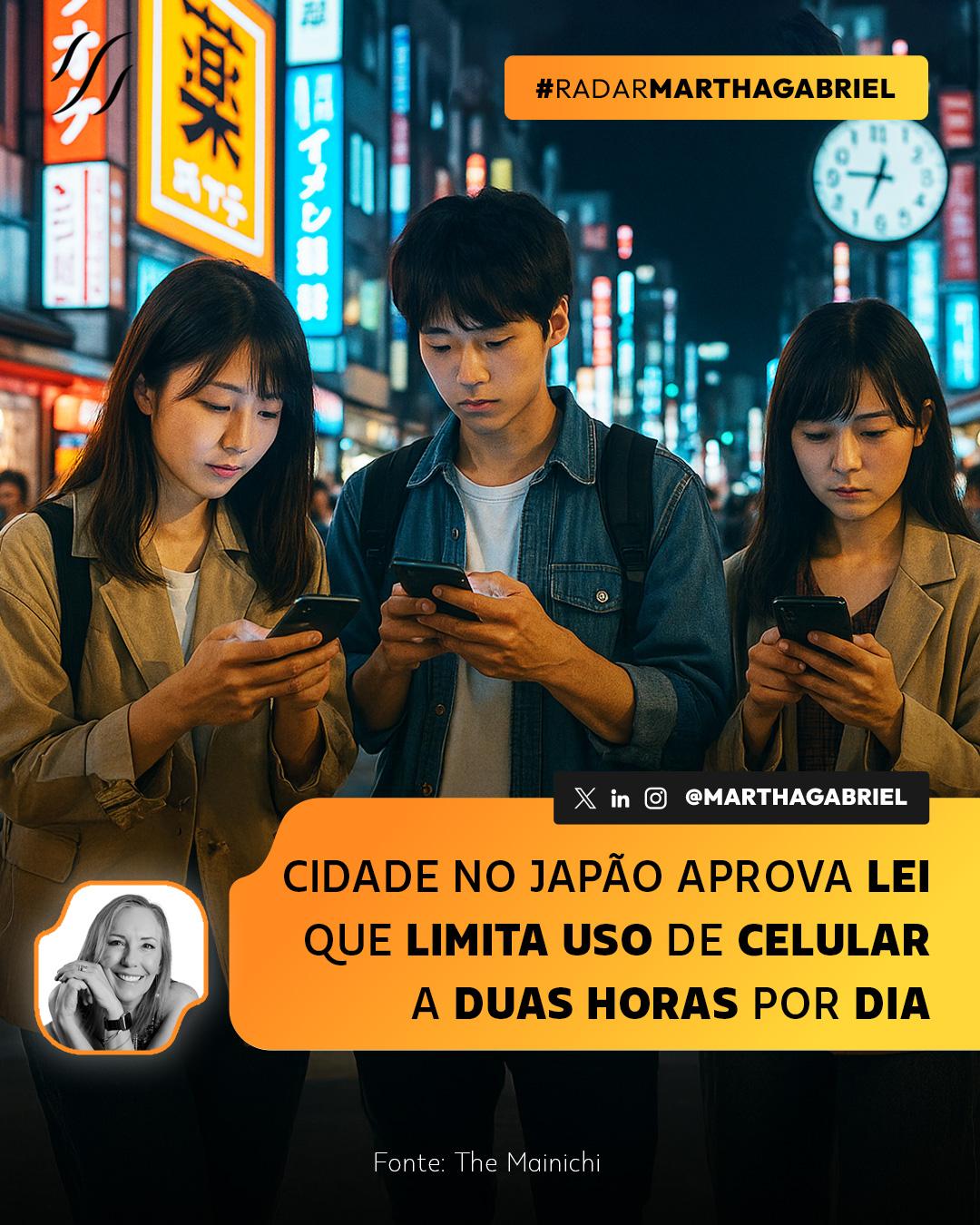Cidade no Japão aprova lei que limita o uso de celular a duas horas por dia