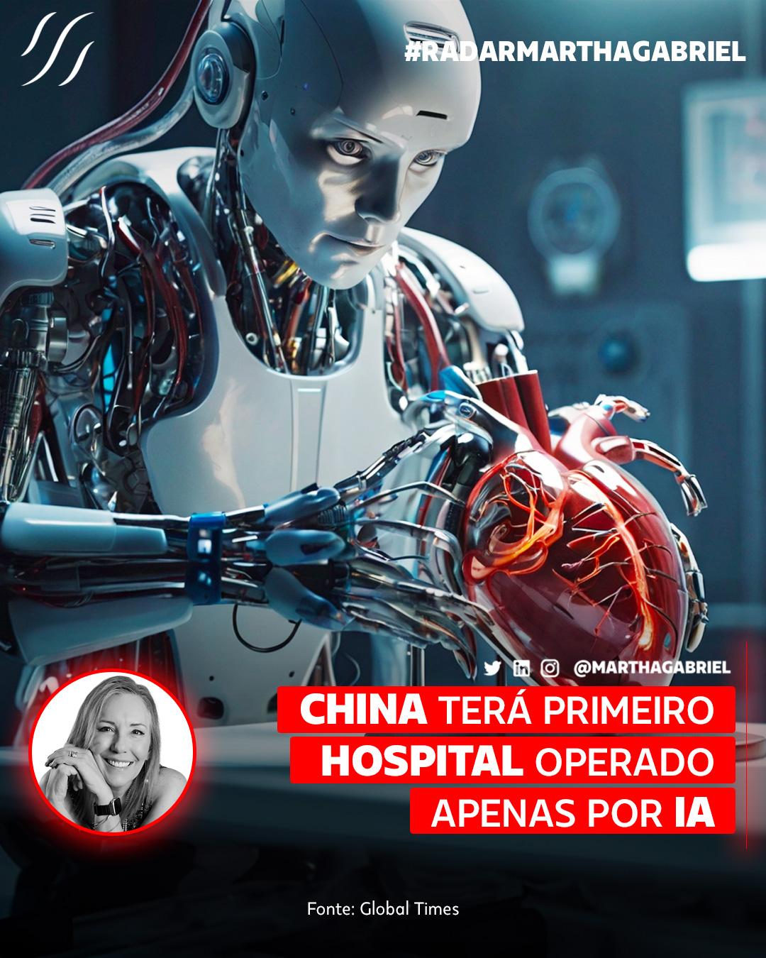China terá primeiro hospital operado apenas por inteligência artificial