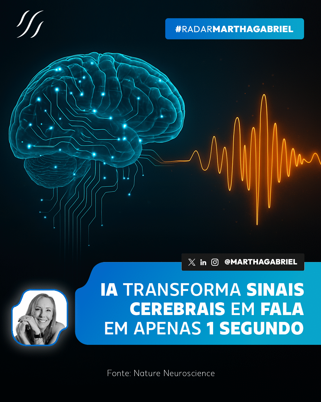 Inteligência Artificial transforma sinais cerebrais em fala em apenas 1 segundo