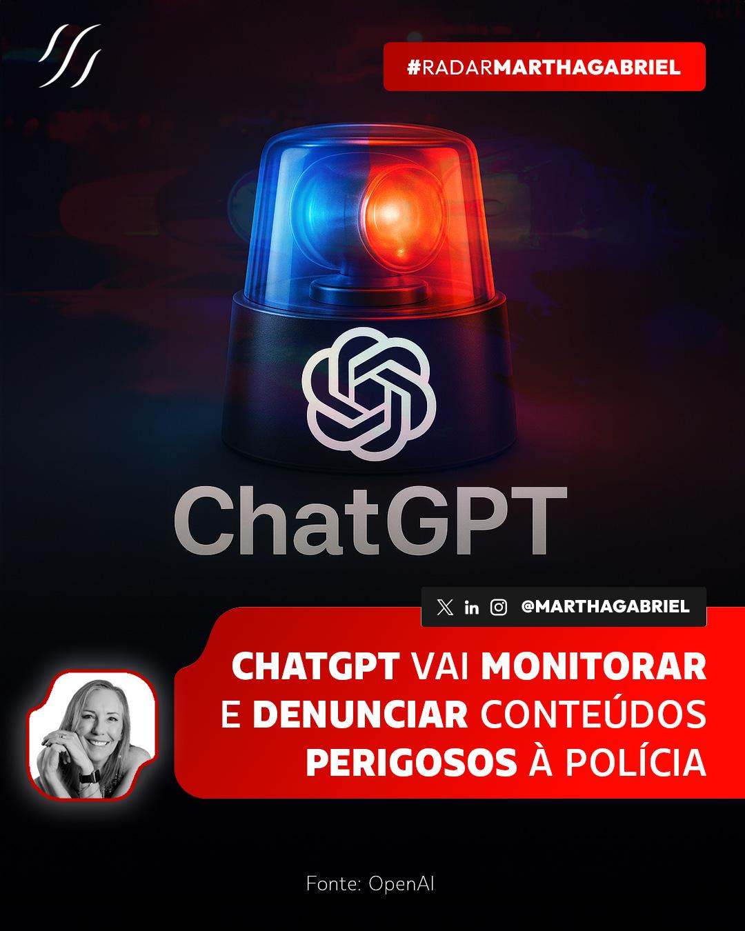 ChatGPT vai monitorar e denunciar conteúdos perigosos à polícia
