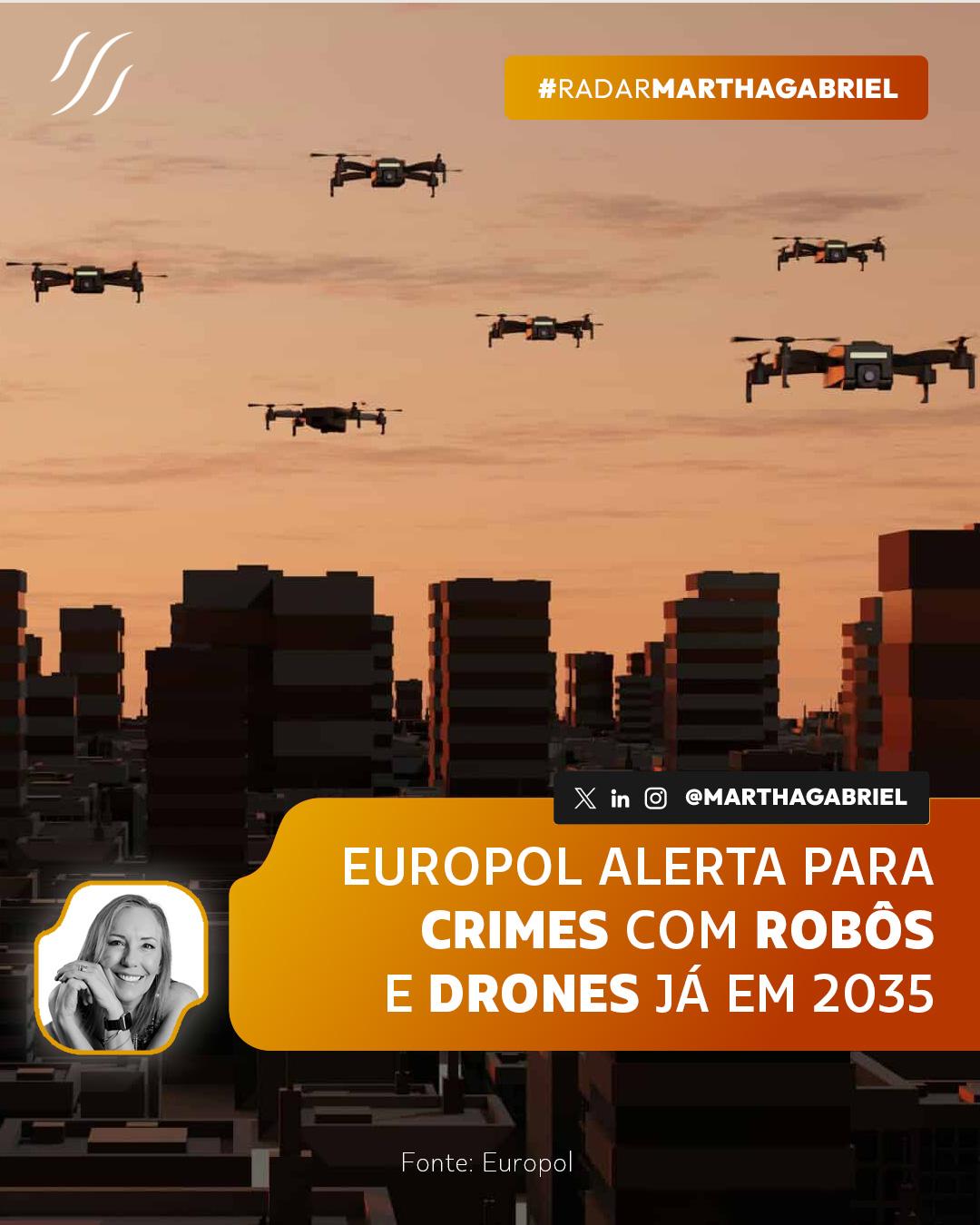 Europol alerta para crimes com robôs e drones já em 2035