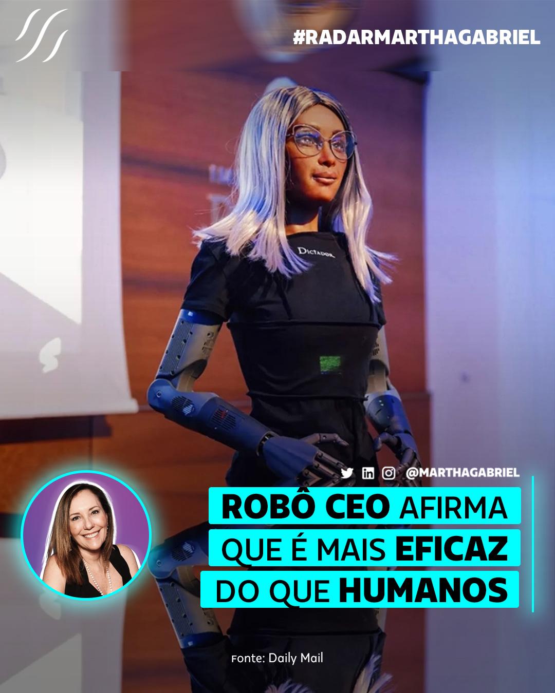 Robô CEO afirma que é mais eficaz do que humanos