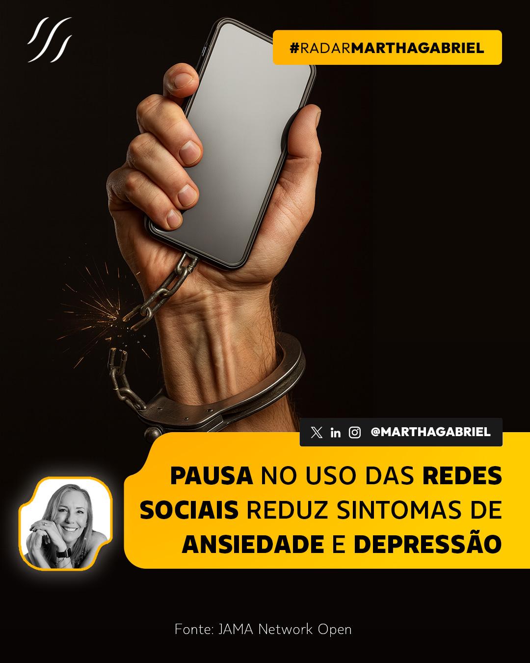 Pausa no uso das redes sociais reduz sintomas de ansiedade e depressão