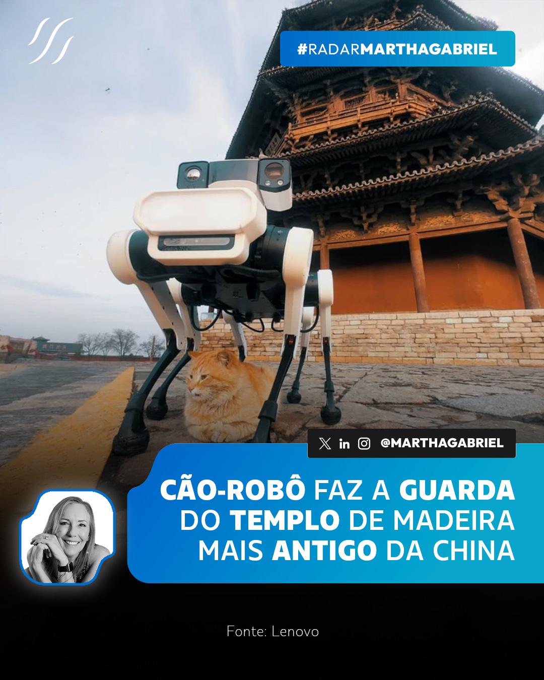 Cão-robô faz a guarda do templo de madeira mais antigo da China