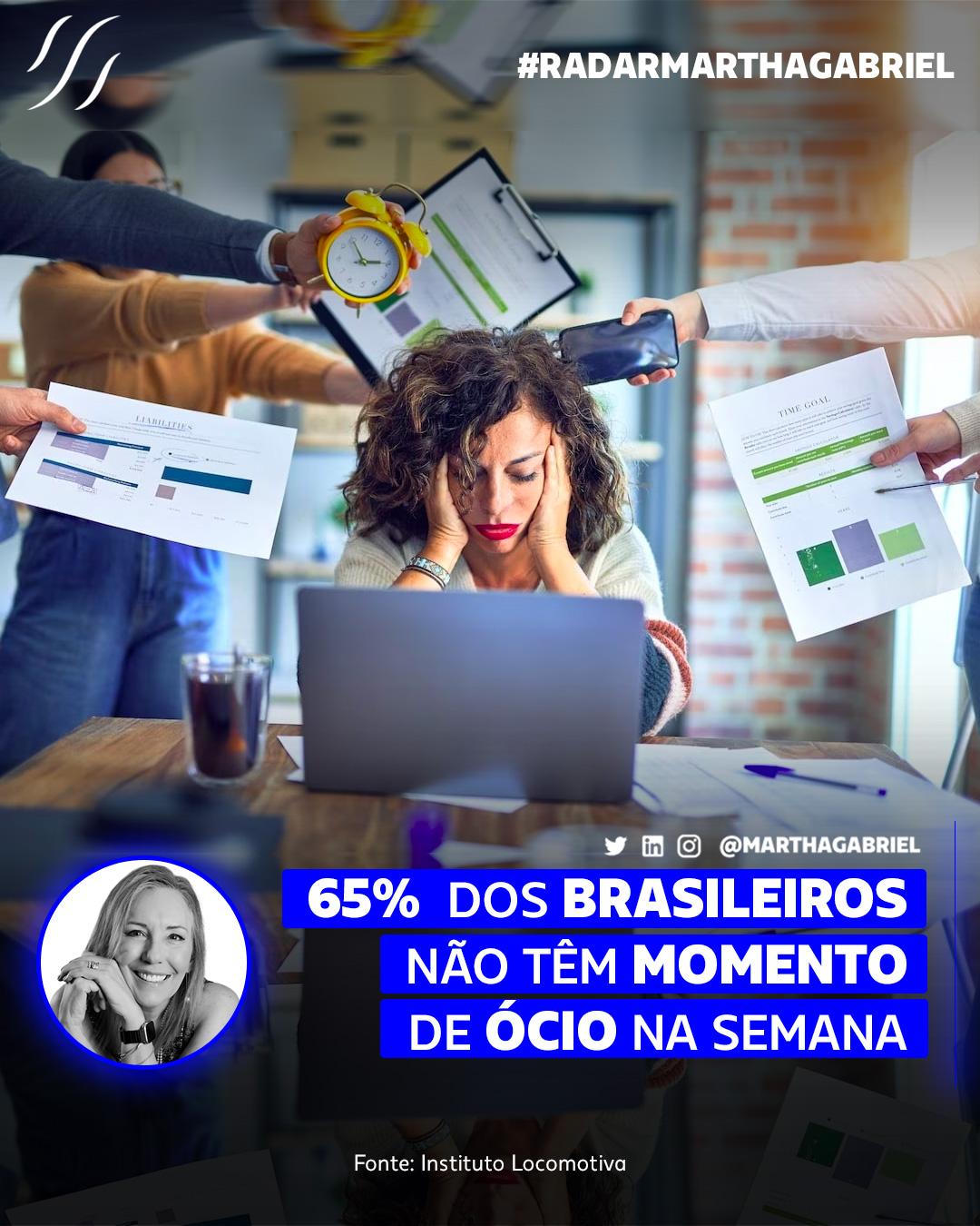 65% dos brasileiros não têm momento de ócio na semana