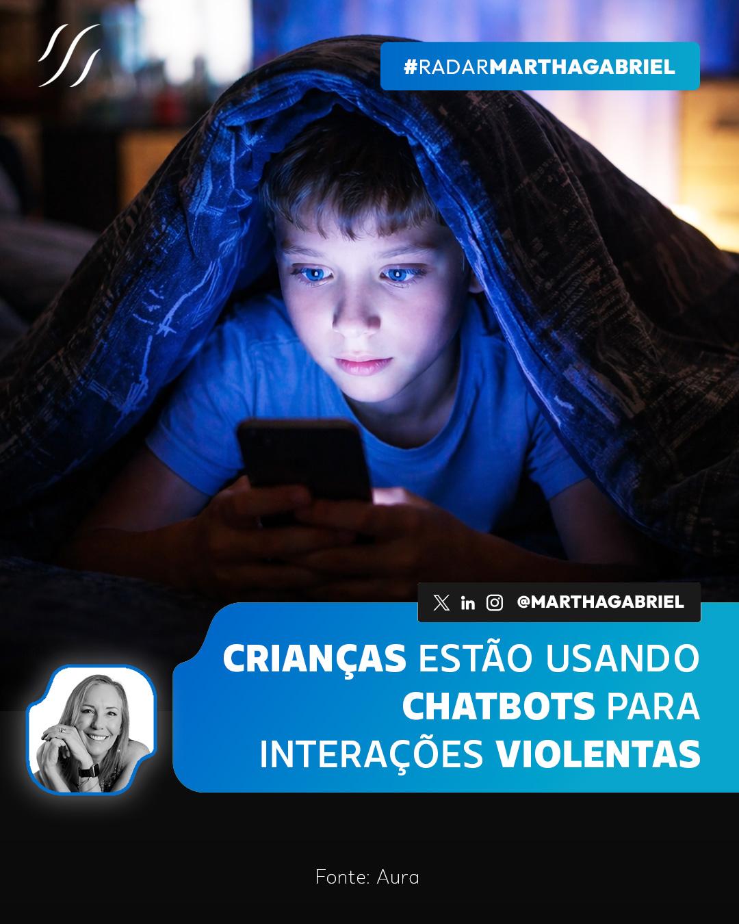 Crianças estão usando chatbots para interações violentas