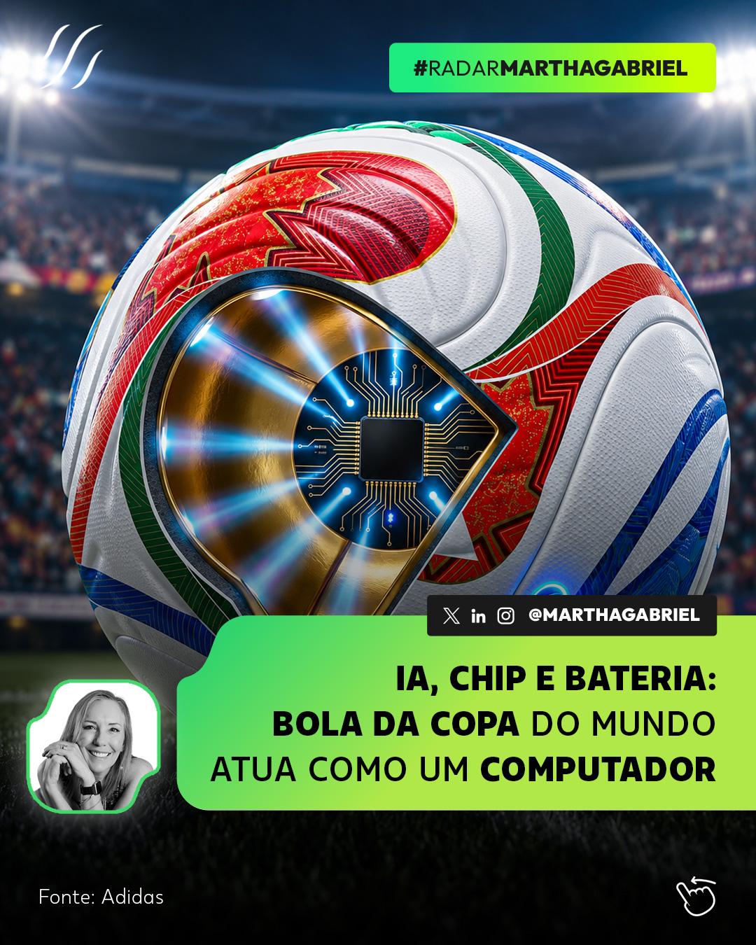 IA, chip e bateria: bola da copa do mundo atua como um computador