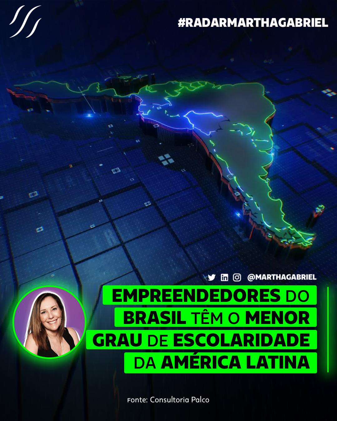 Empreendedores do Brasil têm o menor grau de escolaridade da América Latina