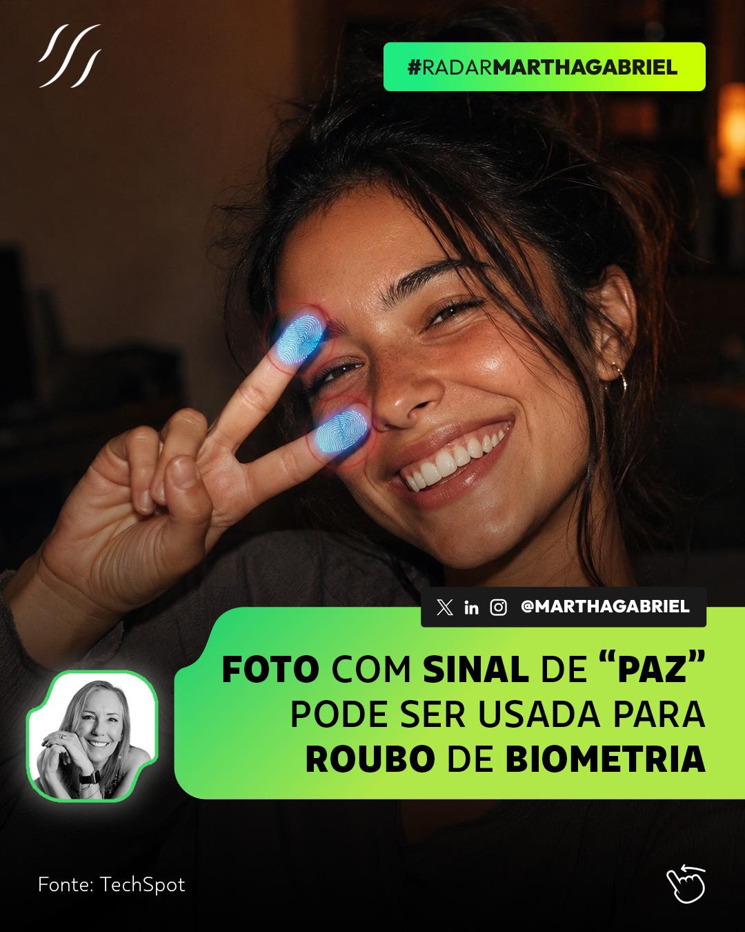 Foto com sinal de "paz" pode ser usada para roubo de biometria