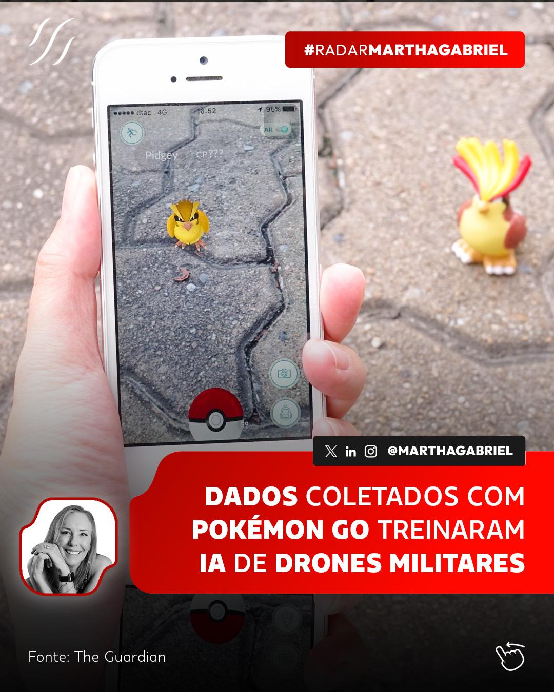 Dados coletados com Pokémon Go treinaram IA de drones militares