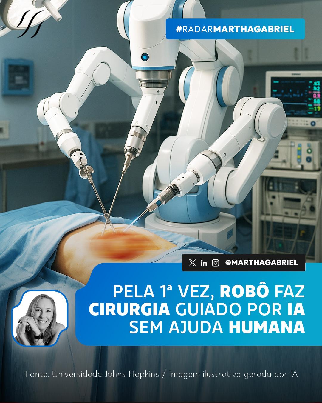 Pela 1ª vez, robô faz cirurgia guiado por IA sem ajuda humana