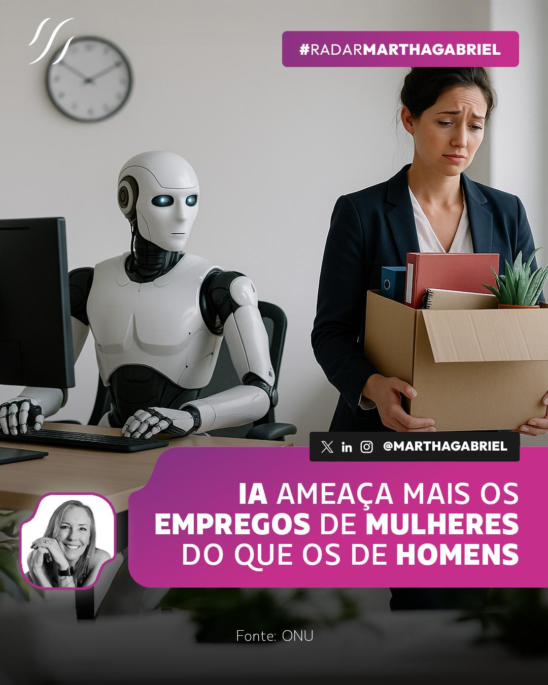 IA ameaça mais os empregos de mulher do que os de homens