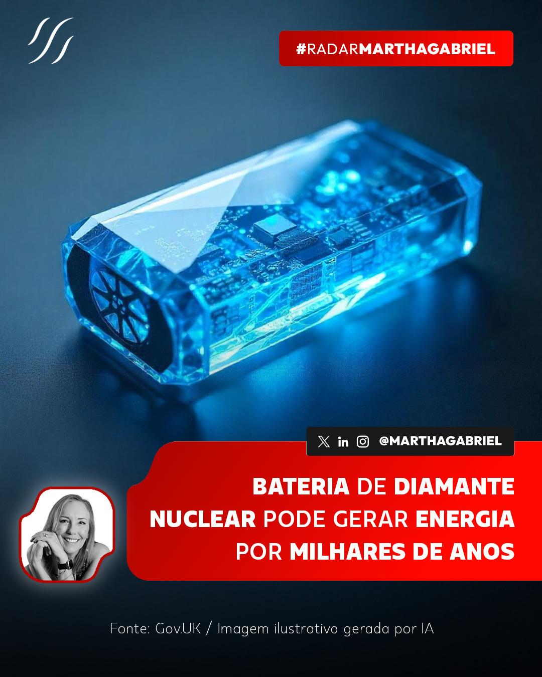 Bateria de Diamante Nuclear pode gerar energia por milhares de anos